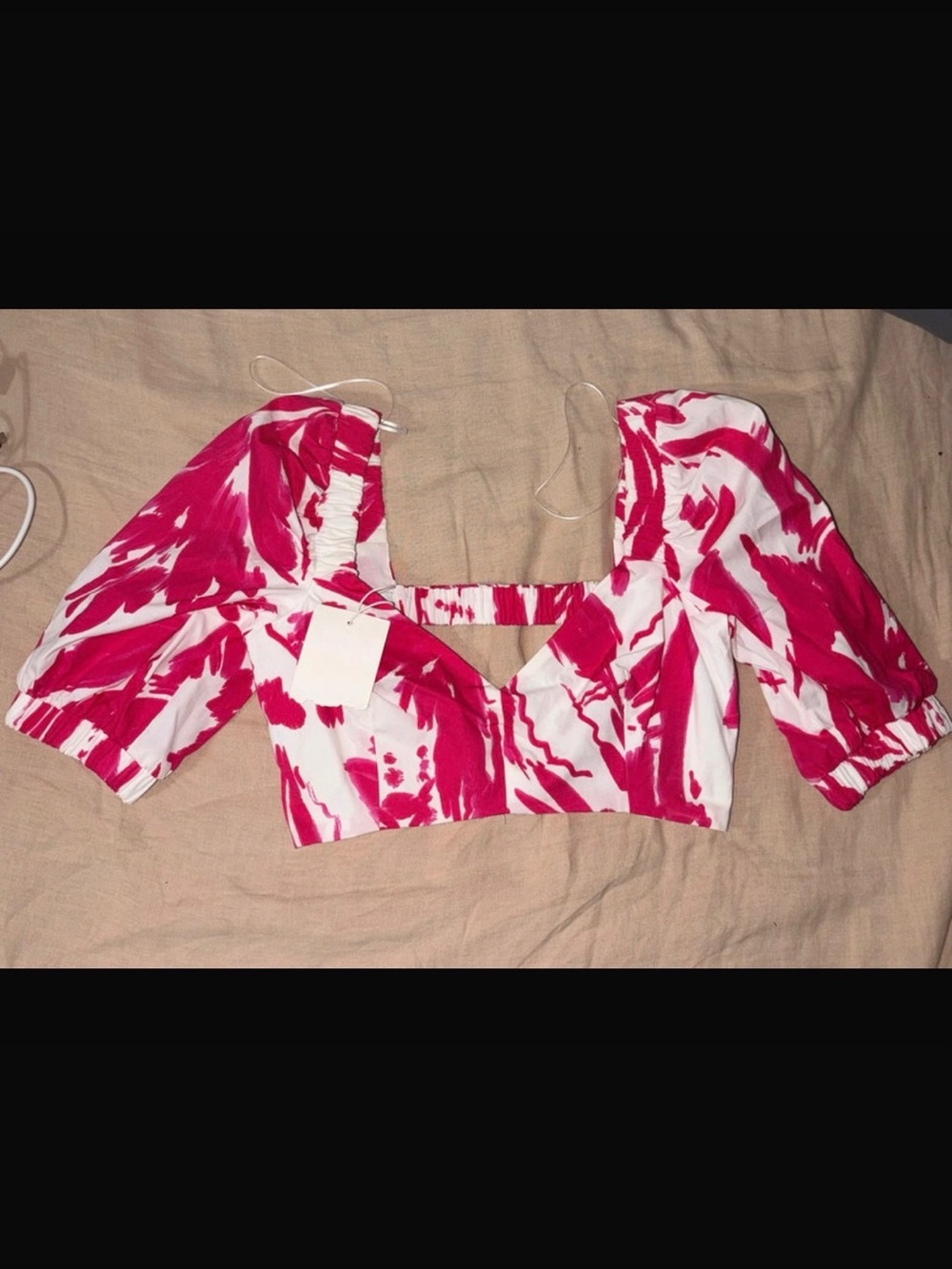 Top Bershka estampado fucsia size S